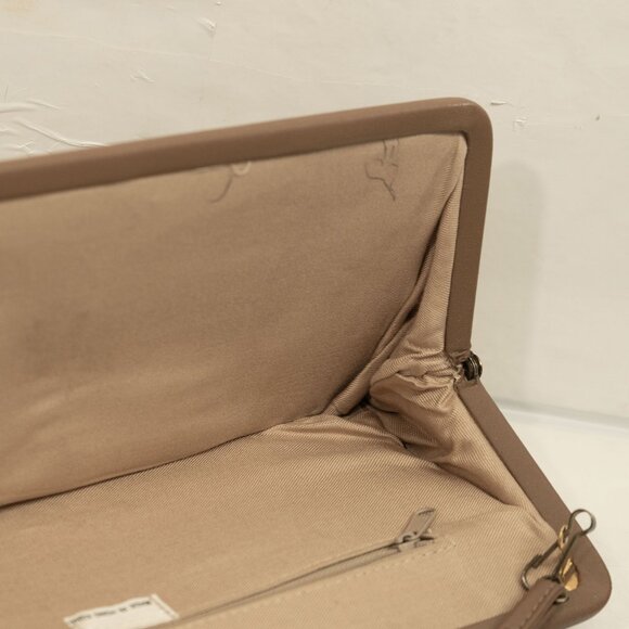 Vintage 70s Tan Brown Clutch Foldover Large Convertible Cross Body Shoulder Bag - Picture 8 of 15